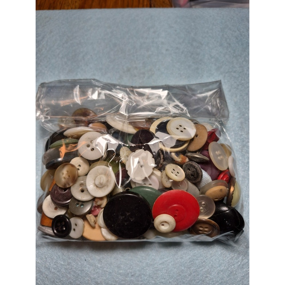 Lot Number 99 Buttons Grandma's Box